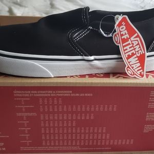 Vans Slip Ons, Women's 9.5, never worn, Black